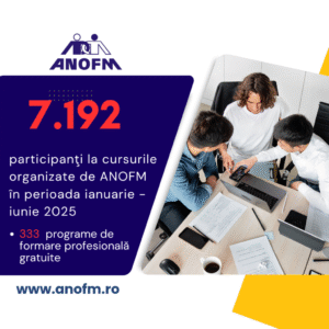 7.192 participanţi la cursurile organizate de ANOFM în perioada ianuarie – iunie 2025