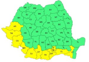 ATENȚIONARE METEOROLOGICĂ COD GALBEN
