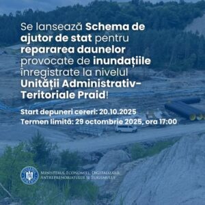 Se lansează Schema de ajutor de stat pentru repararea daunelor provocate de inundațiile înregistrate la nivelul Unității Administrativ-Teritoriale Praid!