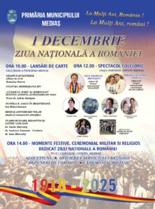 Primăria Municipiului Mediaș marchează Ziua Națională a României printr-o serie de evenimente culturale și artistice