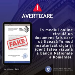 Atenționare de la DNSC