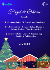 Selena Guller, Teodora Pop, Iulian Hanea și DJ Ezio- invitați la Târgul de Crăciun din Cisnădie și din Cartierul Arhitecților