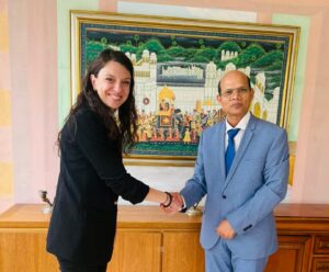 Întrevederea secretarului de stat Clara Volintiru cu ambasadorul Indiei în România, Dr. Manoj Kumar Mohapatra