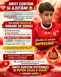 URGENT – AVEM NEVOIE DE AJUTOR. Este nevoie de sânge pentru un copil de 14 ani