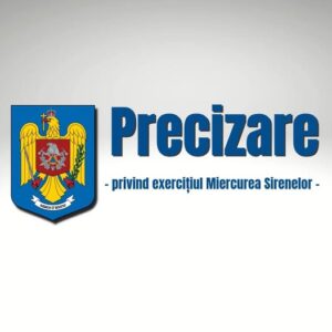 IGSU – ANUNȚ PRIVIND EXERCIȚIUL „MIERCUREA SIRENELOR”