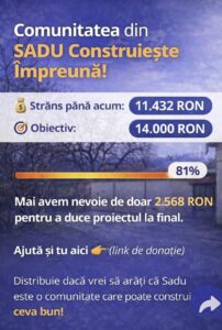 Comunitatea din Sadu s-a mobilizat rapid pentru a susține proiectul educațional inițiat de Școala Gimnazială „Samuil Micu”