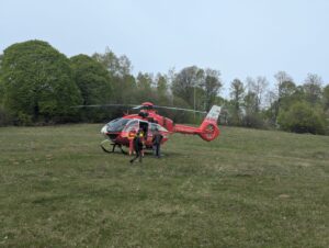 Buștean căzut peste un bărbat