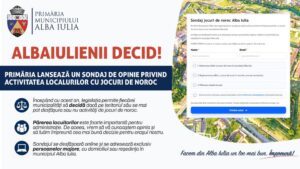 Primăria Municipiului Alba Iulia lansează un sondaj de opinie online privind activitatea localurilor cu jocuri de noroc din oraș