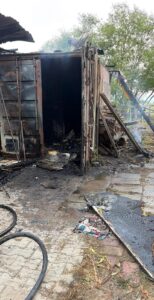 Incendiu la un container pe Calea Șurii Mici