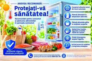 Recomandările ANSVSA pentru consumul şi păstrarea alimentelor în perioada caniculară – Protejaţi-vă sănătatea!