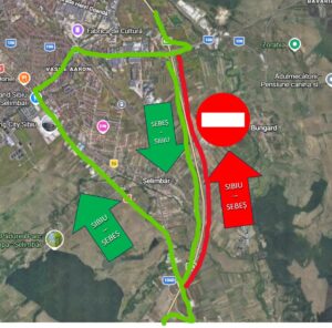 DRDP BRAȘOV – ATENȚIE – În noaptea de luni (20.07.2026) spre marți (21.07.2026) între orele 00:00 și 02:00 se va închide circulația pe sensul Sibiu – Sebeș, pe autostrada A1, în zona municipiului Sibiu!