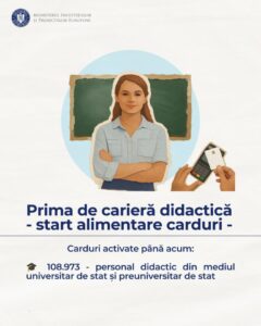Ministerul Investițiilor și Proiectelor Europene a demarat procesul de alimentare a primei de carieră didactică