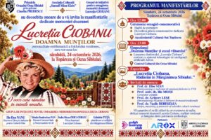 Lucreția Ciobanu, „Doamna Munților”, omagiată la Topârcea și Ocna Sibiului. Un  chatbot dedicat renumitei interprete a cântecului popular va fi lansat cu ajutorul inteligenței  artificiale 