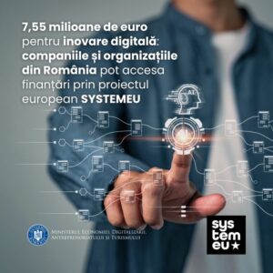 7,55 milioane de euro pentru inovare digitală: companiile și organizațiile din România pot accesa finanțări prin proiectul european SYSTEMEU