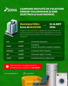 A doua campanie din această lună pentru colectarea gratuită a deșeurilor speciale!